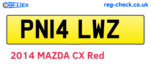 PN14LWZ are the vehicle registration plates.