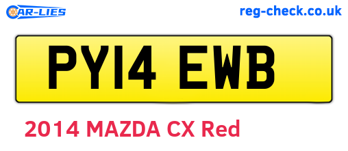 PY14EWB are the vehicle registration plates.