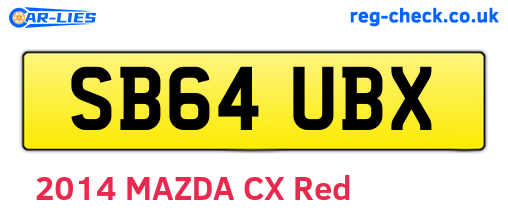SB64UBX are the vehicle registration plates.