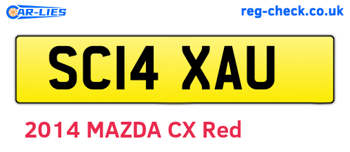 SC14XAU are the vehicle registration plates.