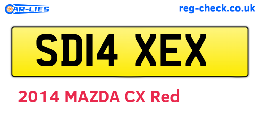 SD14XEX are the vehicle registration plates.