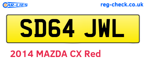 SD64JWL are the vehicle registration plates.