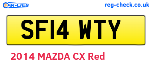 SF14WTY are the vehicle registration plates.