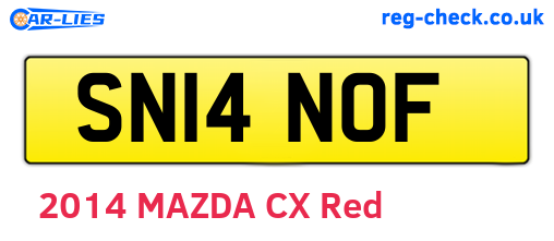 SN14NOF are the vehicle registration plates.