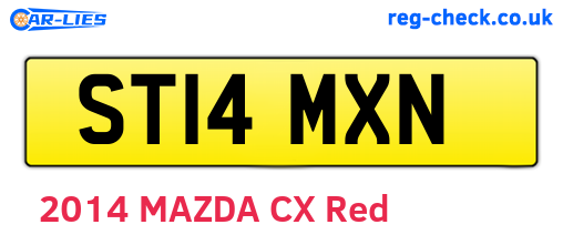 ST14MXN are the vehicle registration plates.