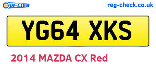 YG64XKS are the vehicle registration plates.