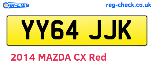 YY64JJK are the vehicle registration plates.