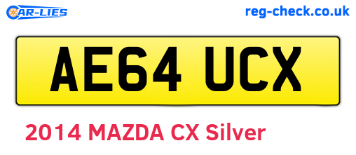 AE64UCX are the vehicle registration plates.