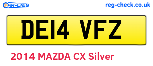 DE14VFZ are the vehicle registration plates.