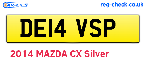 DE14VSP are the vehicle registration plates.