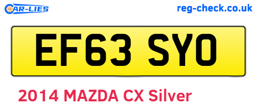 EF63SYO are the vehicle registration plates.