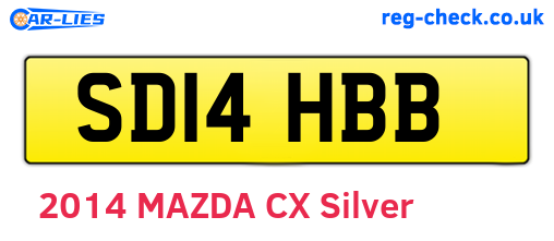 SD14HBB are the vehicle registration plates.
