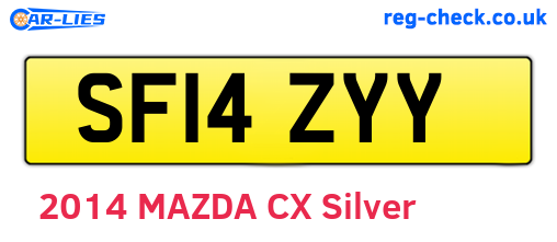 SF14ZYY are the vehicle registration plates.