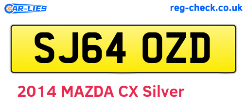 SJ64OZD are the vehicle registration plates.