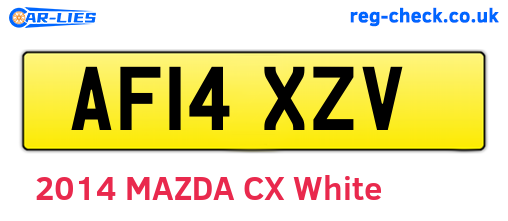 AF14XZV are the vehicle registration plates.
