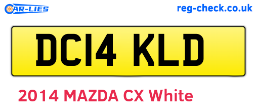 DC14KLD are the vehicle registration plates.