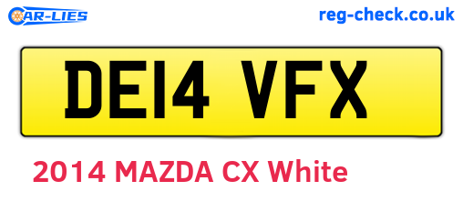 DE14VFX are the vehicle registration plates.