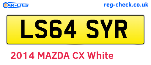 LS64SYR are the vehicle registration plates.
