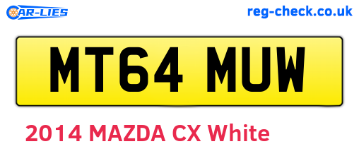 MT64MUW are the vehicle registration plates.