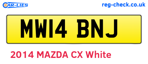 MW14BNJ are the vehicle registration plates.