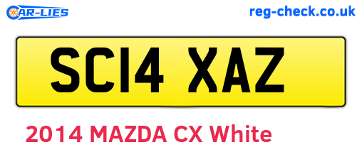 SC14XAZ are the vehicle registration plates.