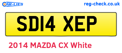 SD14XEP are the vehicle registration plates.