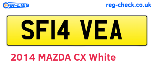 SF14VEA are the vehicle registration plates.