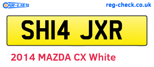 SH14JXR are the vehicle registration plates.