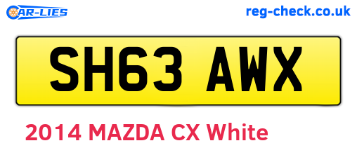 SH63AWX are the vehicle registration plates.
