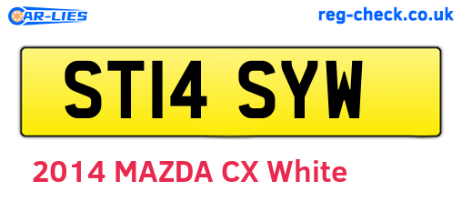 ST14SYW are the vehicle registration plates.
