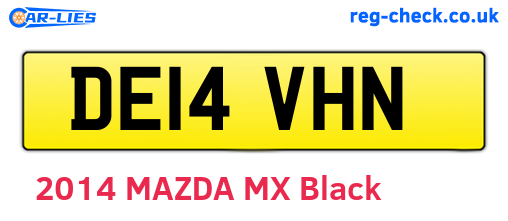 DE14VHN are the vehicle registration plates.