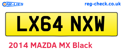 LX64NXW are the vehicle registration plates.