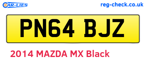 PN64BJZ are the vehicle registration plates.