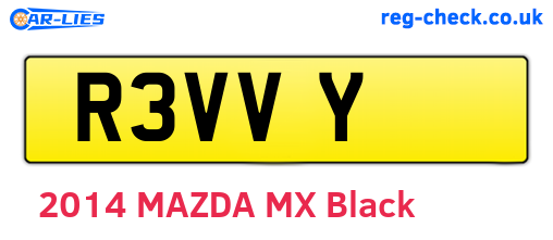 R3VVY are the vehicle registration plates.