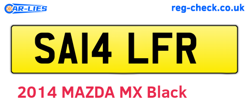 SA14LFR are the vehicle registration plates.