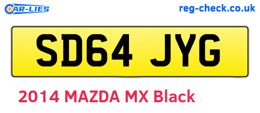 SD64JYG are the vehicle registration plates.