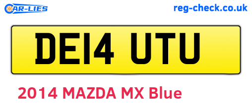 DE14UTU are the vehicle registration plates.