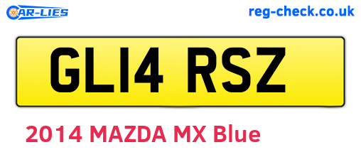 GL14RSZ are the vehicle registration plates.