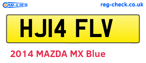 HJ14FLV are the vehicle registration plates.