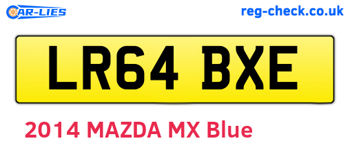 LR64BXE are the vehicle registration plates.
