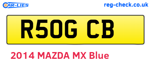 R50GCB are the vehicle registration plates.