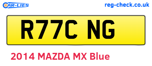R77CNG are the vehicle registration plates.