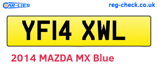 YF14XWL are the vehicle registration plates.