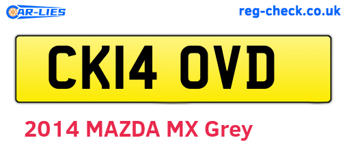 CK14OVD are the vehicle registration plates.