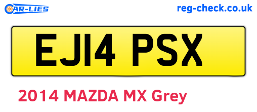 EJ14PSX are the vehicle registration plates.