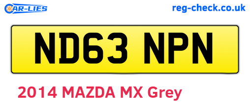 ND63NPN are the vehicle registration plates.