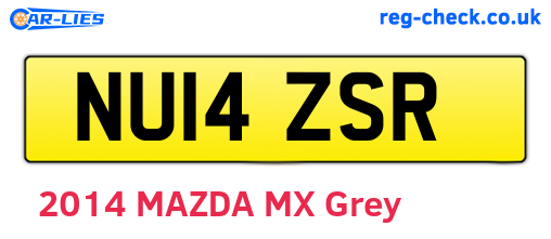 NU14ZSR are the vehicle registration plates.