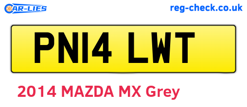 PN14LWT are the vehicle registration plates.
