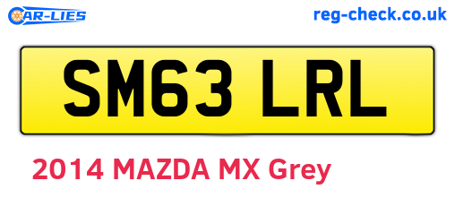 SM63LRL are the vehicle registration plates.
