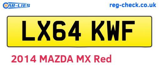 LX64KWF are the vehicle registration plates.